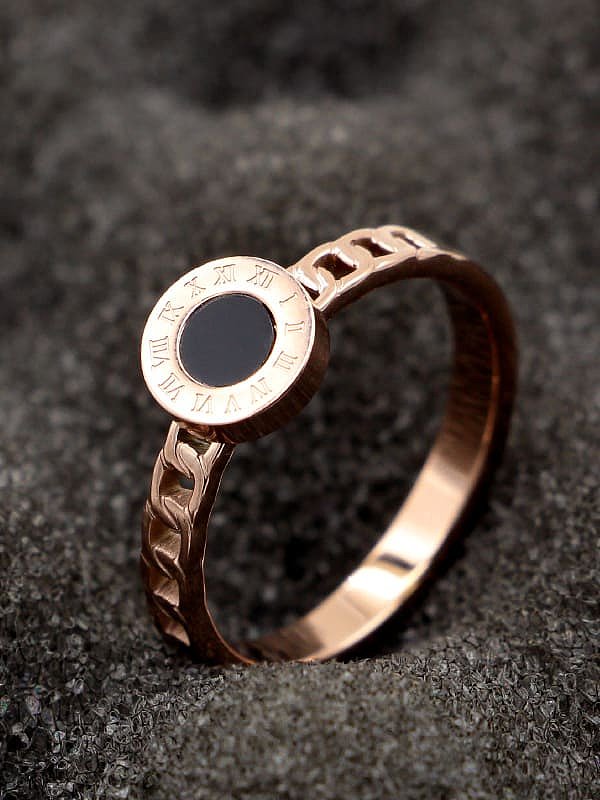 Titanium Number Dainty Band Ring