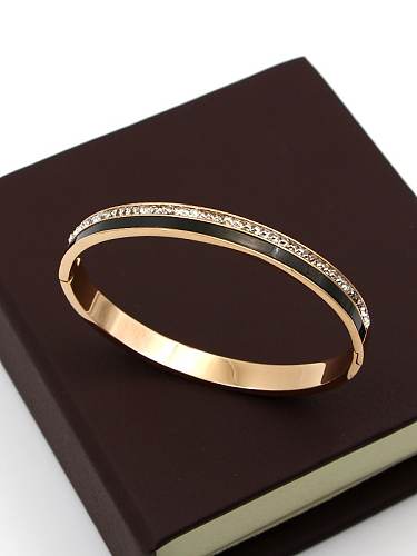 Titanium Cubic Zirconia Geometric Band Bangle