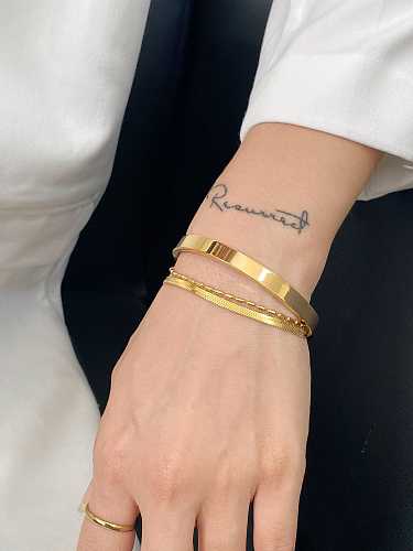 Titanium Rhinestone Geometric Minimalist Adjustable Bracelet