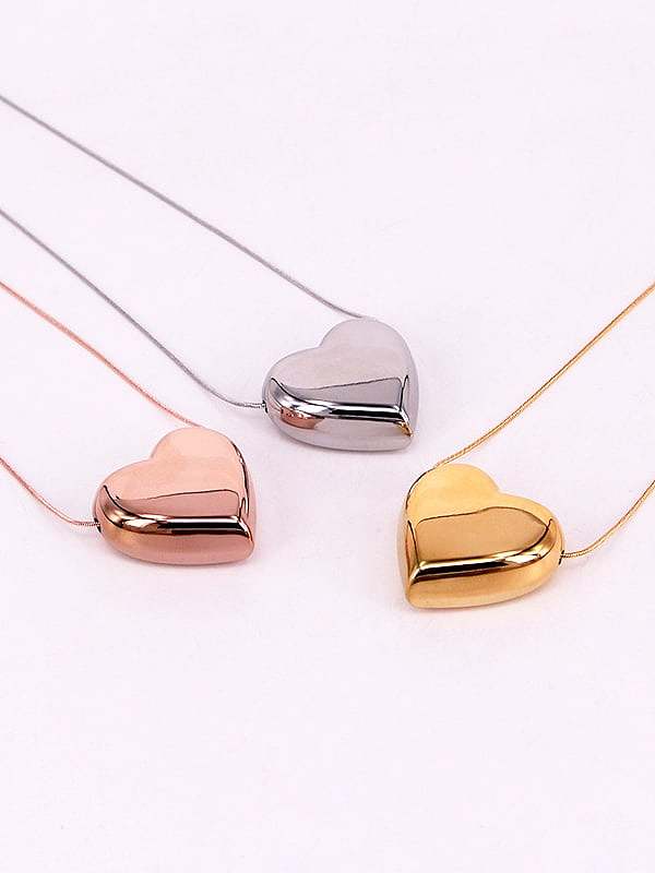 Titanium Steel Smooth Heart Minimalist Necklace