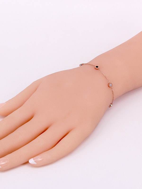 Titanium Enamel Number Minimalist Link Bracelet