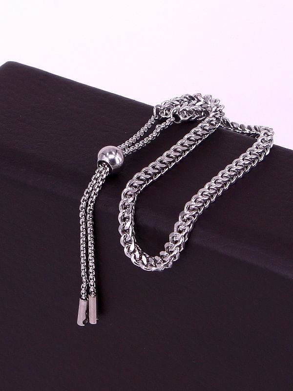 Titanium Steel Geometric Hip Hop Adjustable Bracelet