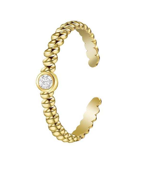 Stainless steel Rhinestone Geometric Minimalist Band Ring