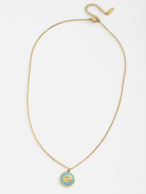 Titan Stahl Emaille geometrische Vintage mehrsträngige Halskette