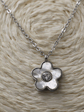 Titanium Shell Flower Dainty Necklace