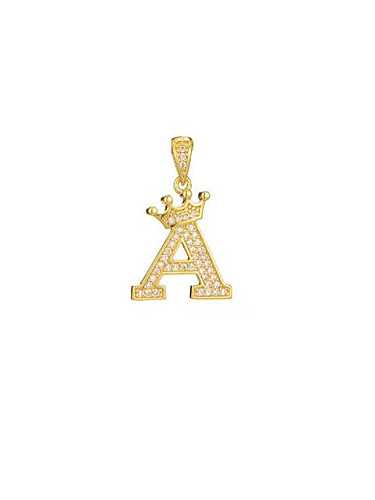 Brass Cubic Zirconia Letter Minimalist Necklace