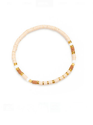 Titanium steel Polymer Clay Round Bohemia Stretch Bracelet