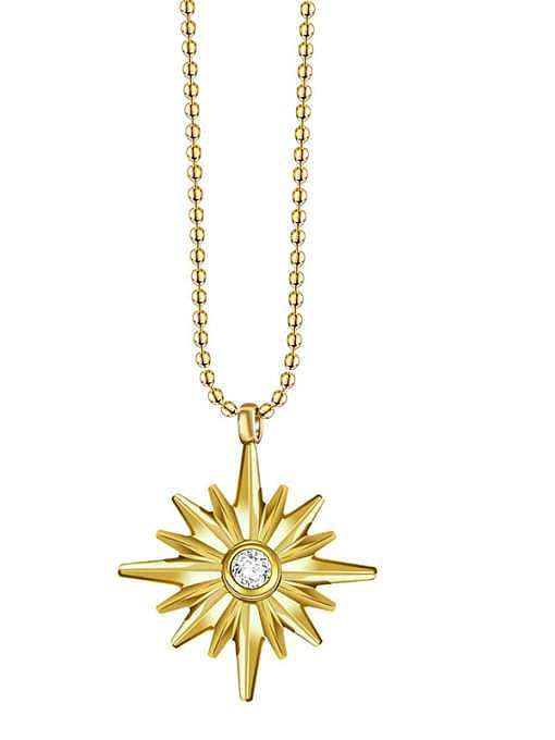 Collier Minimaliste Fleur Strass Acier Titane