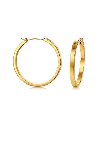 Titanium Hollow Round Minimalist Hoop Earring