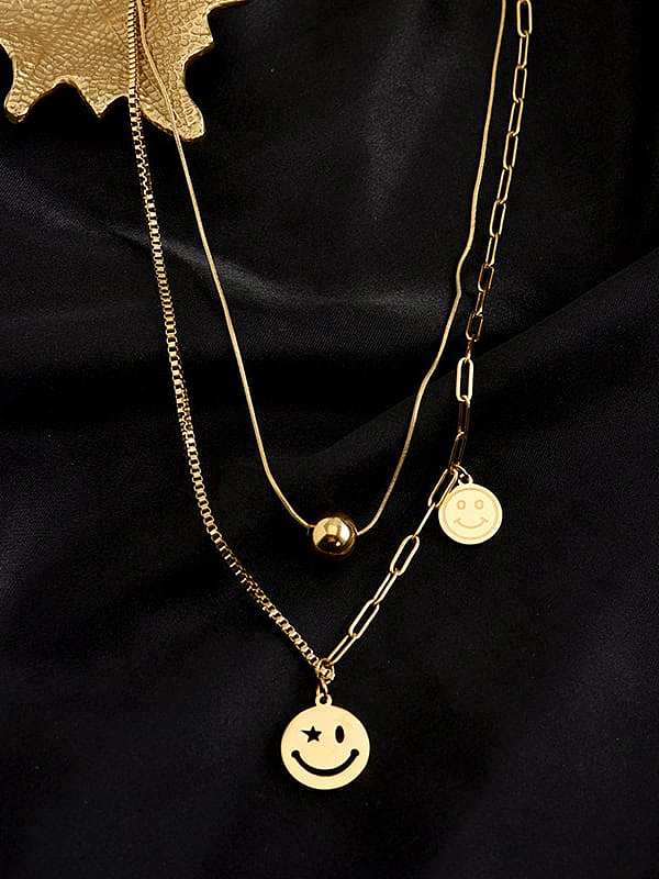 Titanium Steel Minimalist Smiley Pendant necklace