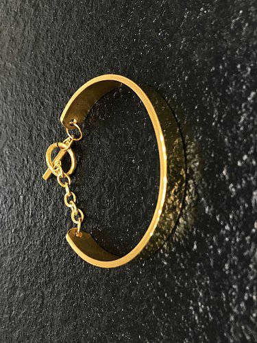 Titanium Irregular Minimalist Smooth Cuff Bangle