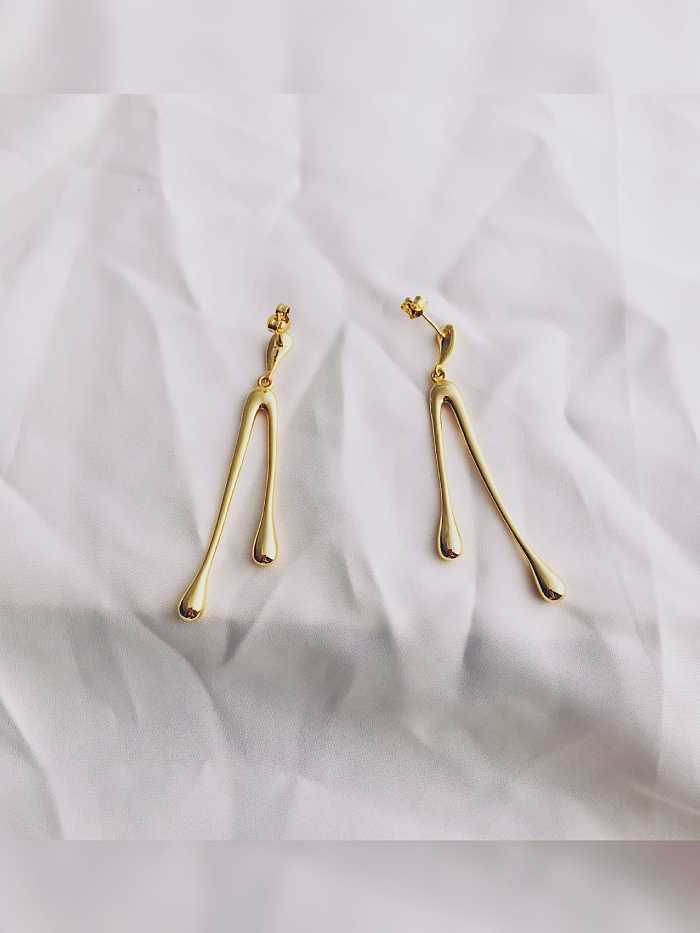 Copper Irregular Minimalist Drop Earring