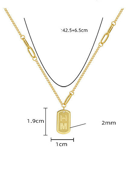 Titanium Steel Minimalist Rectangle Pendant Necklace