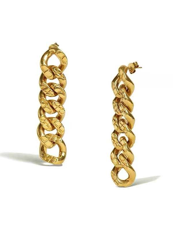 Boucles d'oreilles pendantes vintage à chaîne géométrique en cuivre