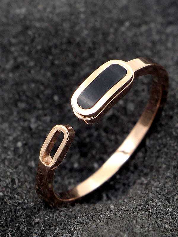 Titanium Enamel Geometric Minimalist Band Ring