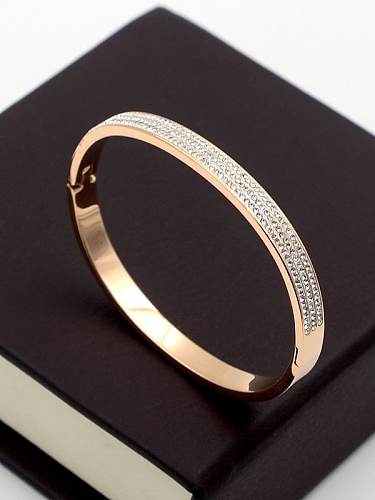 Titanium Cubic Zirconia Minimalist Band Bangle