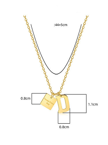 Stainless steel Square Minimalist Letter Pendant Necklace