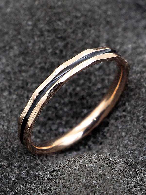 Titanium Enamel Minimalist Band Ring