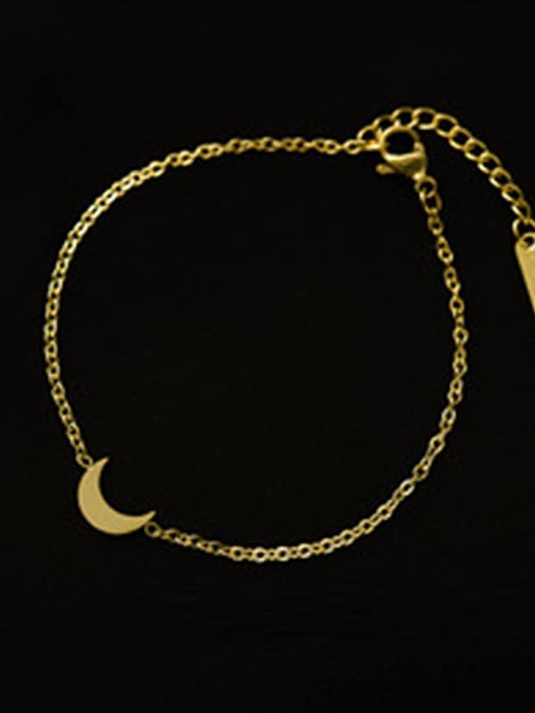 Stainless steel Moon Minimalist Link Bracelet