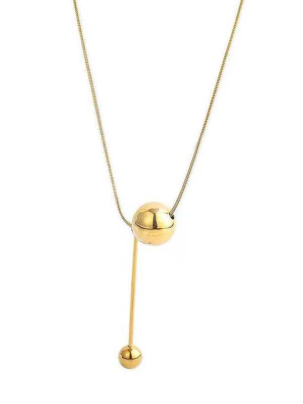 Titanium Steel Round Ball Minimalist Tassel Necklace