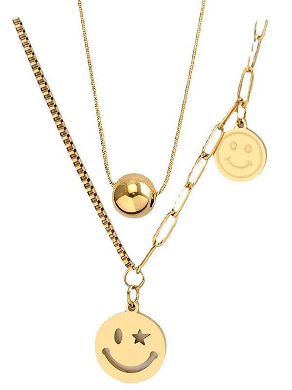 Titanium Steel Minimalist Smiley Pendant necklace