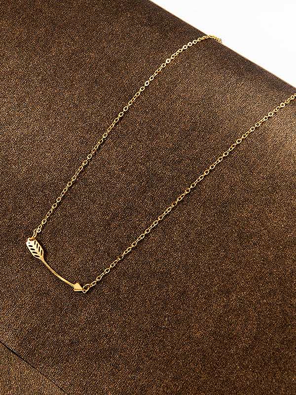 Unregelmäßige minimalistische Pfeilfeder-Halskette aus Edelstahl