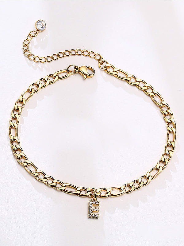 Bracelet de cheville Hip Hop avec pendentif en forme de chaîne creuse en acier au titane