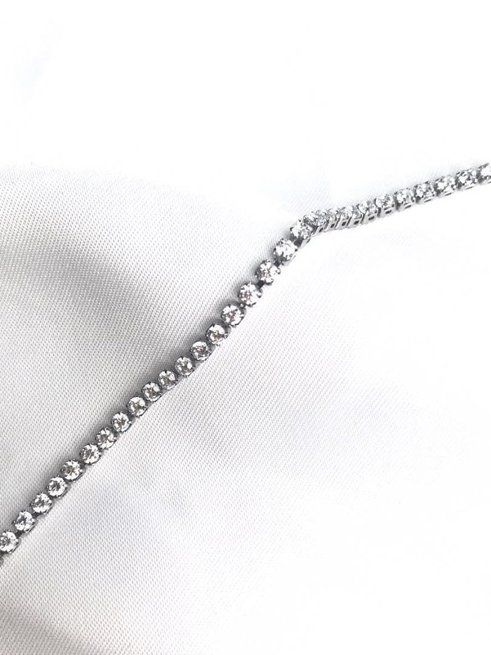 Titan Zirkonia quadratische minimalistische Choker-Halskette