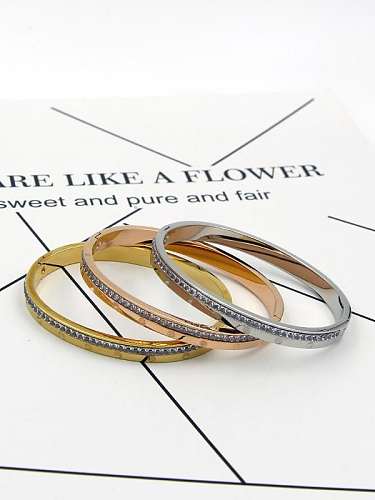Titanium Cubic Zirconia Minimalist Band Bangle