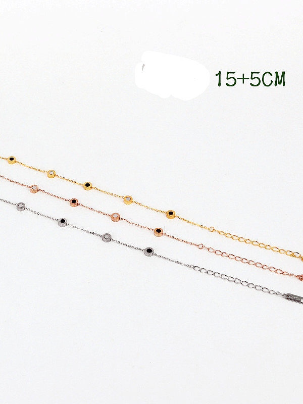 Titanium Enamel Number Minimalist Link Bracelet