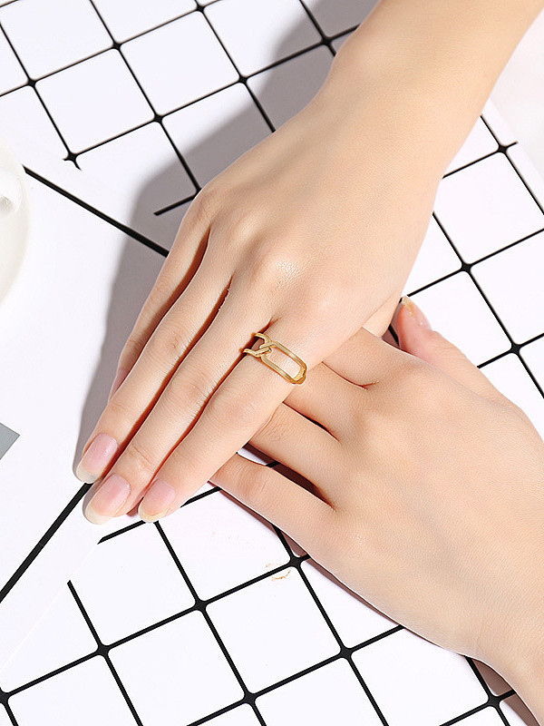 Stainless Steel Minimalist Style Geometric Rings