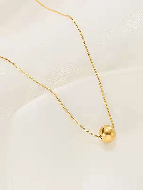 Minimalistische, glatte, runde Perlenanhänger-Halskette aus Titanstahl
