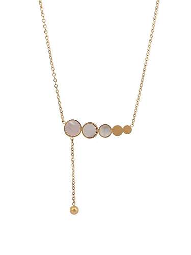 Runde, minimalistische Quasten-Halskette aus Titanstahl