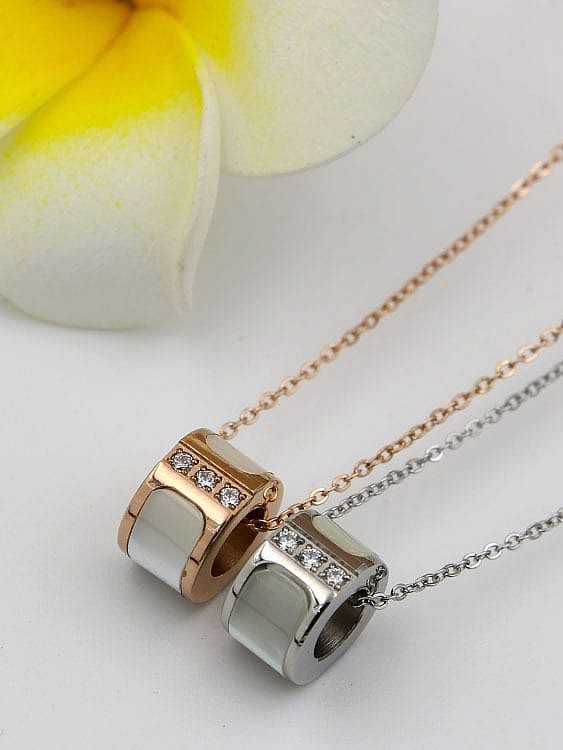 Titanium Shell Cubic Zirconia Letter Dainty Necklace