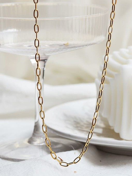 Titanium Steel Oval Vintage Necklace