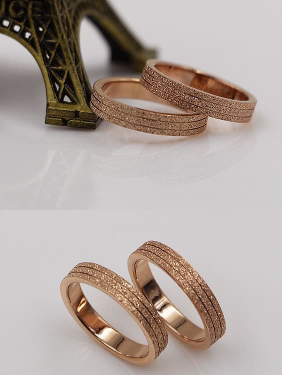 Titanium Grinding yarn Geometric Minimalist Band Ring