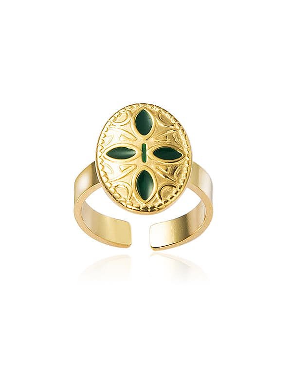 Stainless steel Enamel Vintage Band Ring