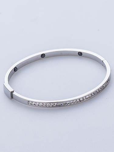 Titanium Cubic Zirconia Minimalist Band Bangle