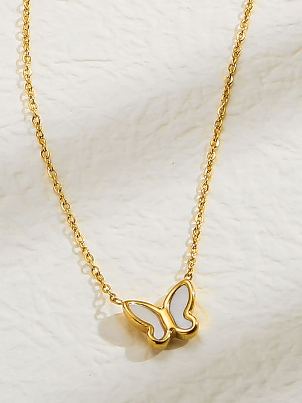 Simple Style Solid Color Stainless Steel Gold Plated Necklace In Bulk
