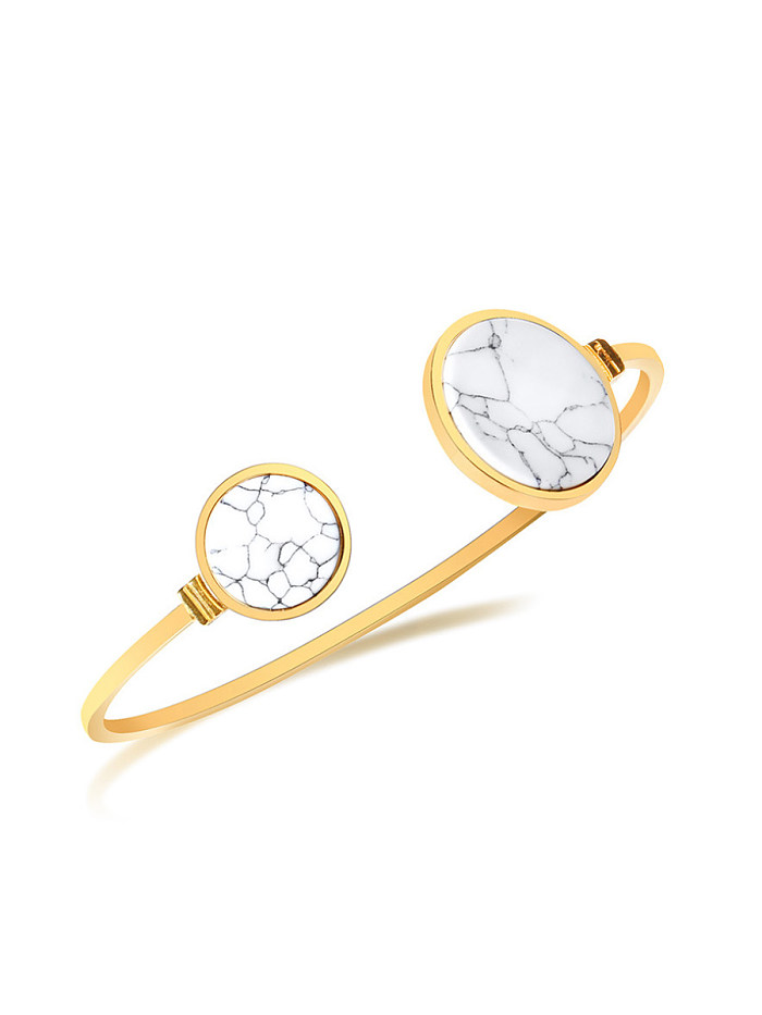 Stainless Steel With Minimalist style marble Bangles