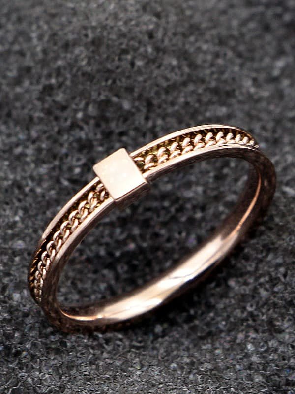 Titanium Square Trend Band Ring