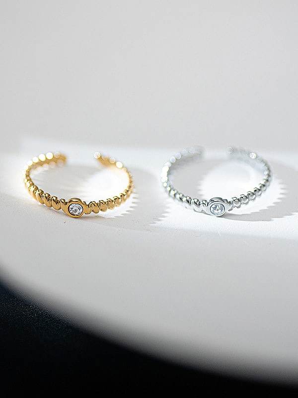 Stainless steel Rhinestone Geometric Minimalist Band Ring