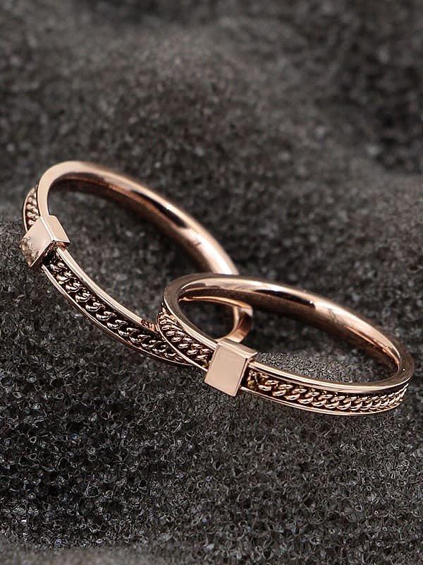 Titanium Square Trend Band Ring