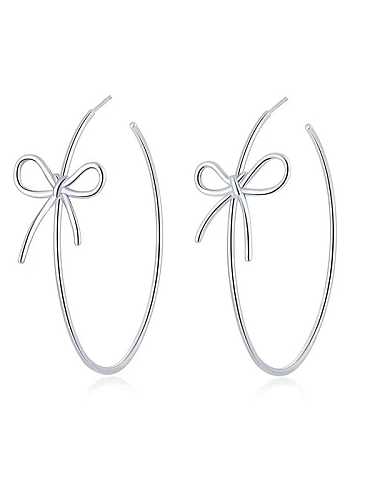 Boucles d'oreilles créoles minimalistes papillon en laiton imitation perle