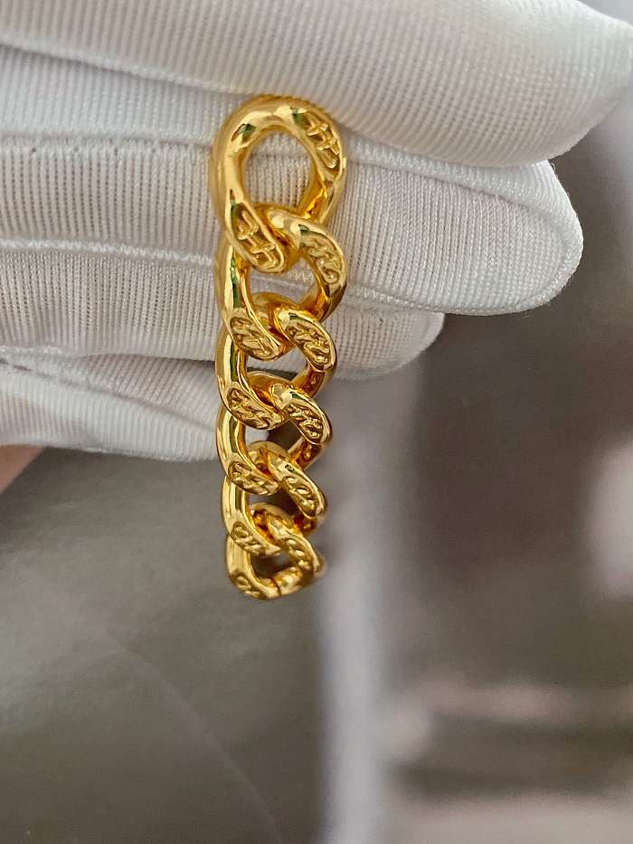 Copper Geometric Chain Vintage Drop Earring
