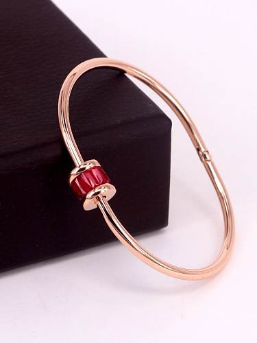 Titanium Round Geometric Minimalist Band Bangle