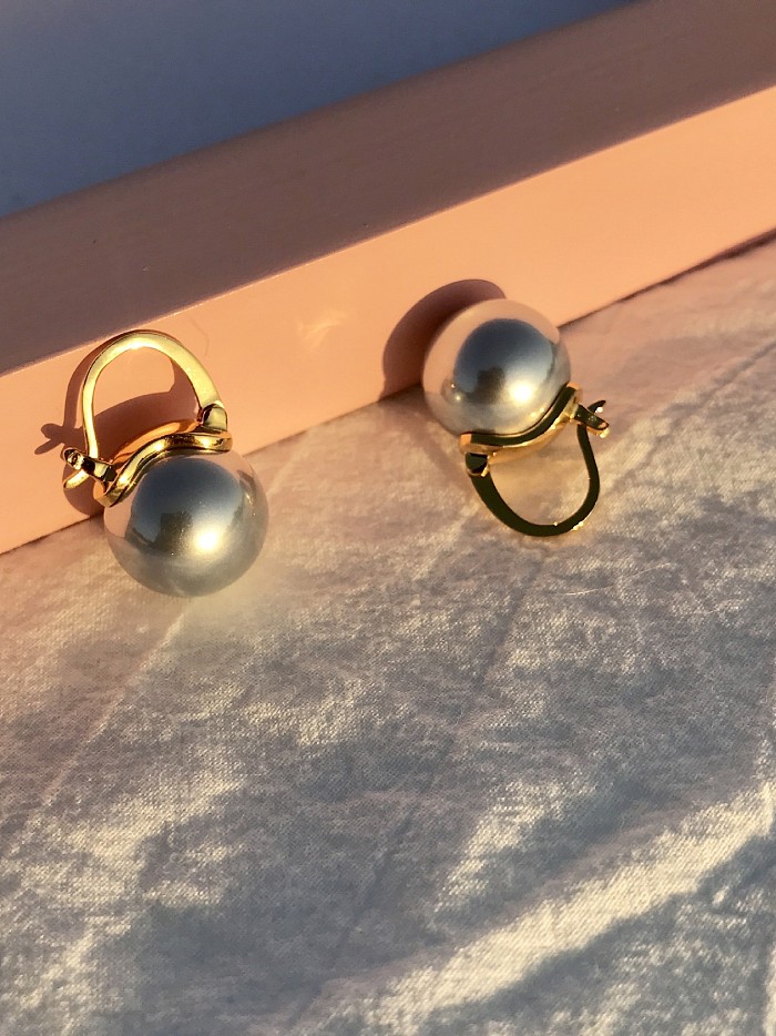 Stainless Steel Fashion Imitation Pearl Stud Earrings