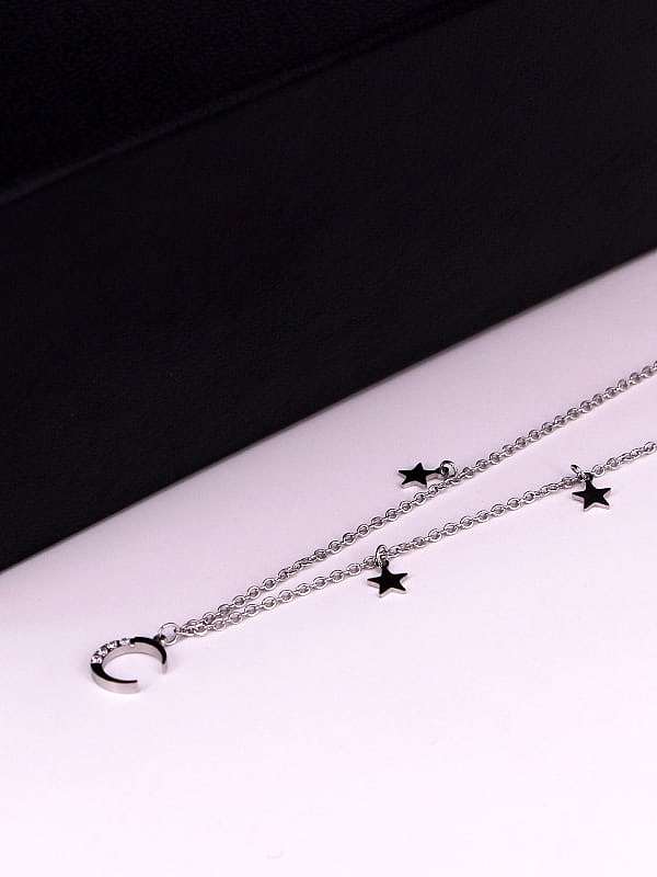 Titanium Cubic Zirconia Star Dainty Necklace