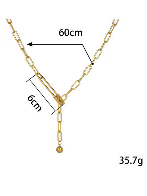 Titanium Steel Geometric Vintage Lariat Necklace