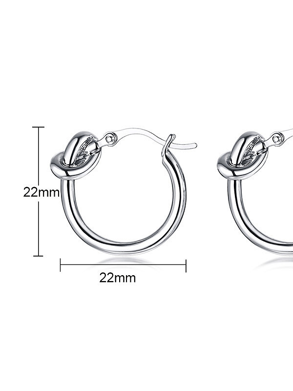 Boucles d'oreilles nœud exquis en acier inoxydable or et argent